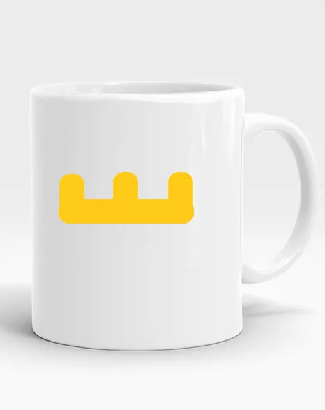 Mok waarop een kroon staat.