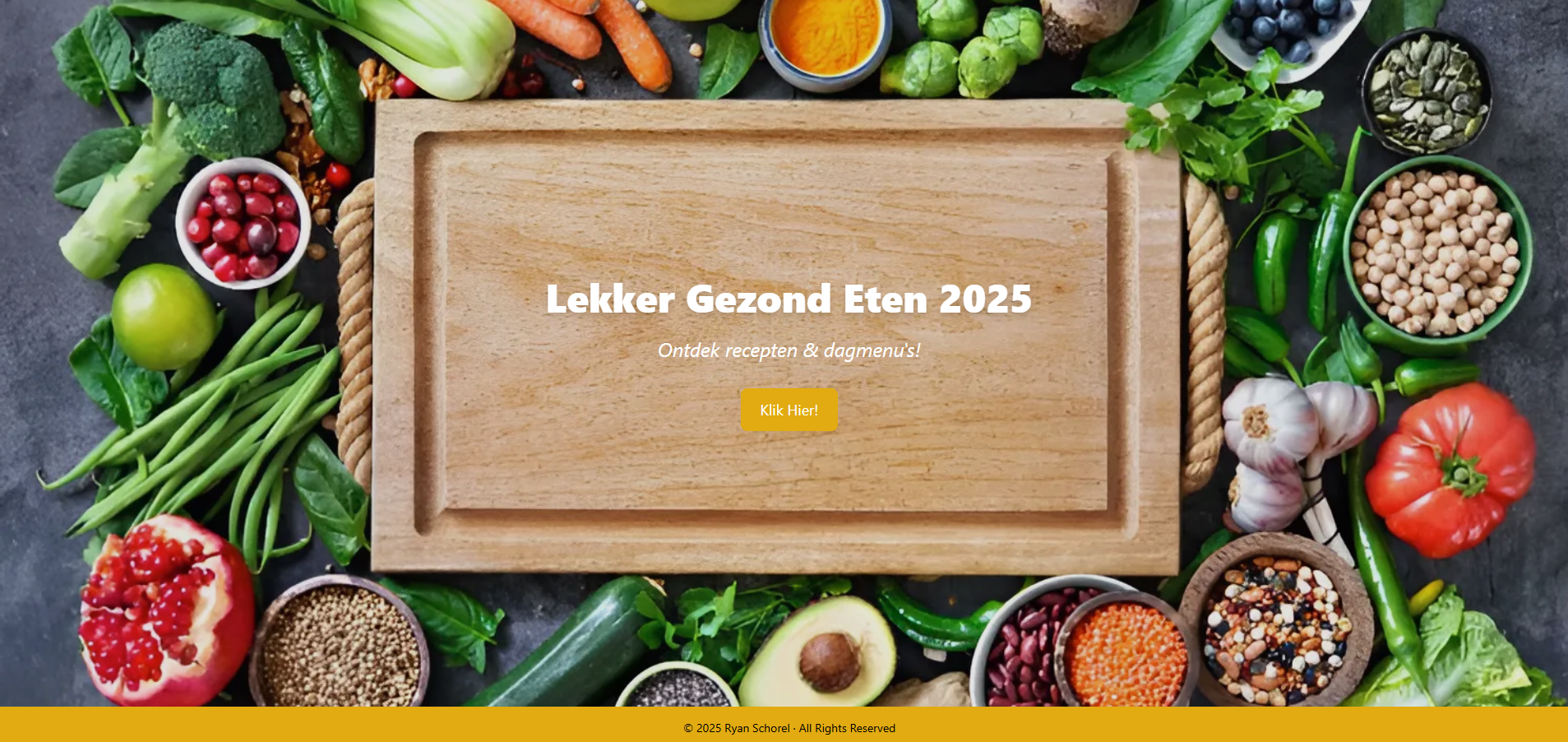 Eerste pagina van de website